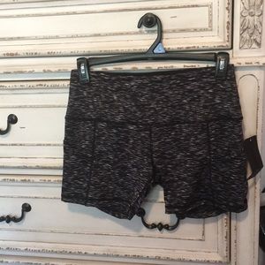 Black yoga shorts With pockets.